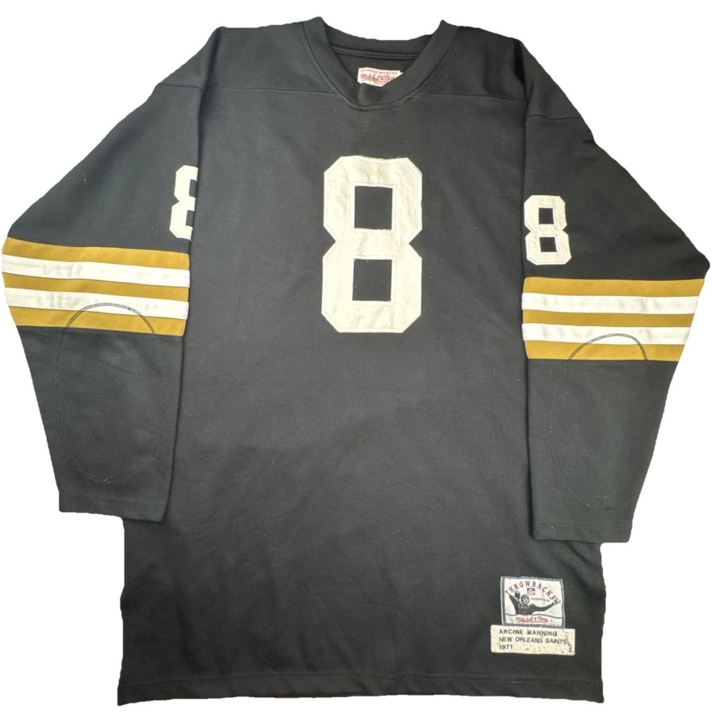 Archie Manning Throwback Saints 1971 Mitchell & Ness‎ Autographed Jersey Size 56